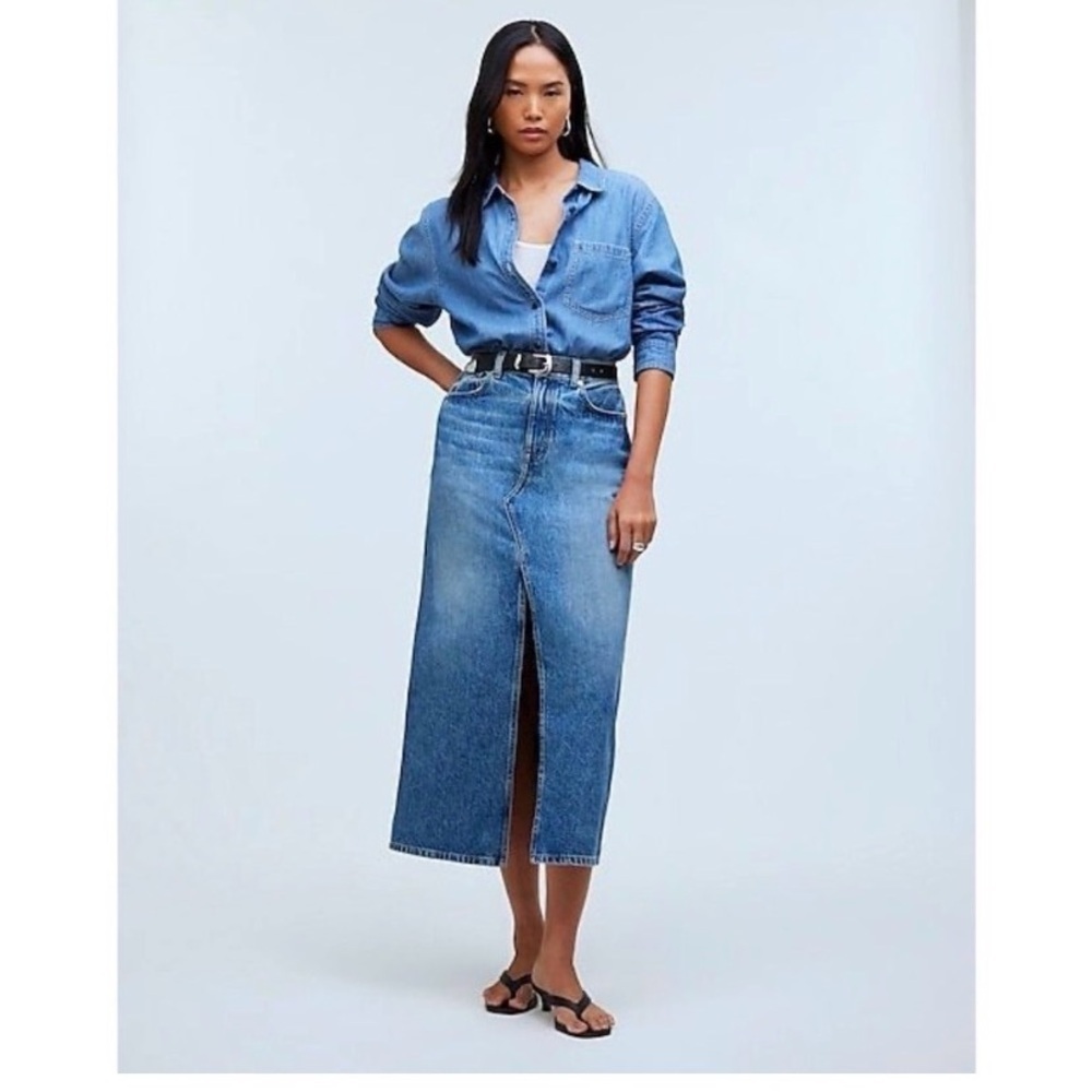 MADEWELL Denim Midi Skirt - Picture 4 of 9